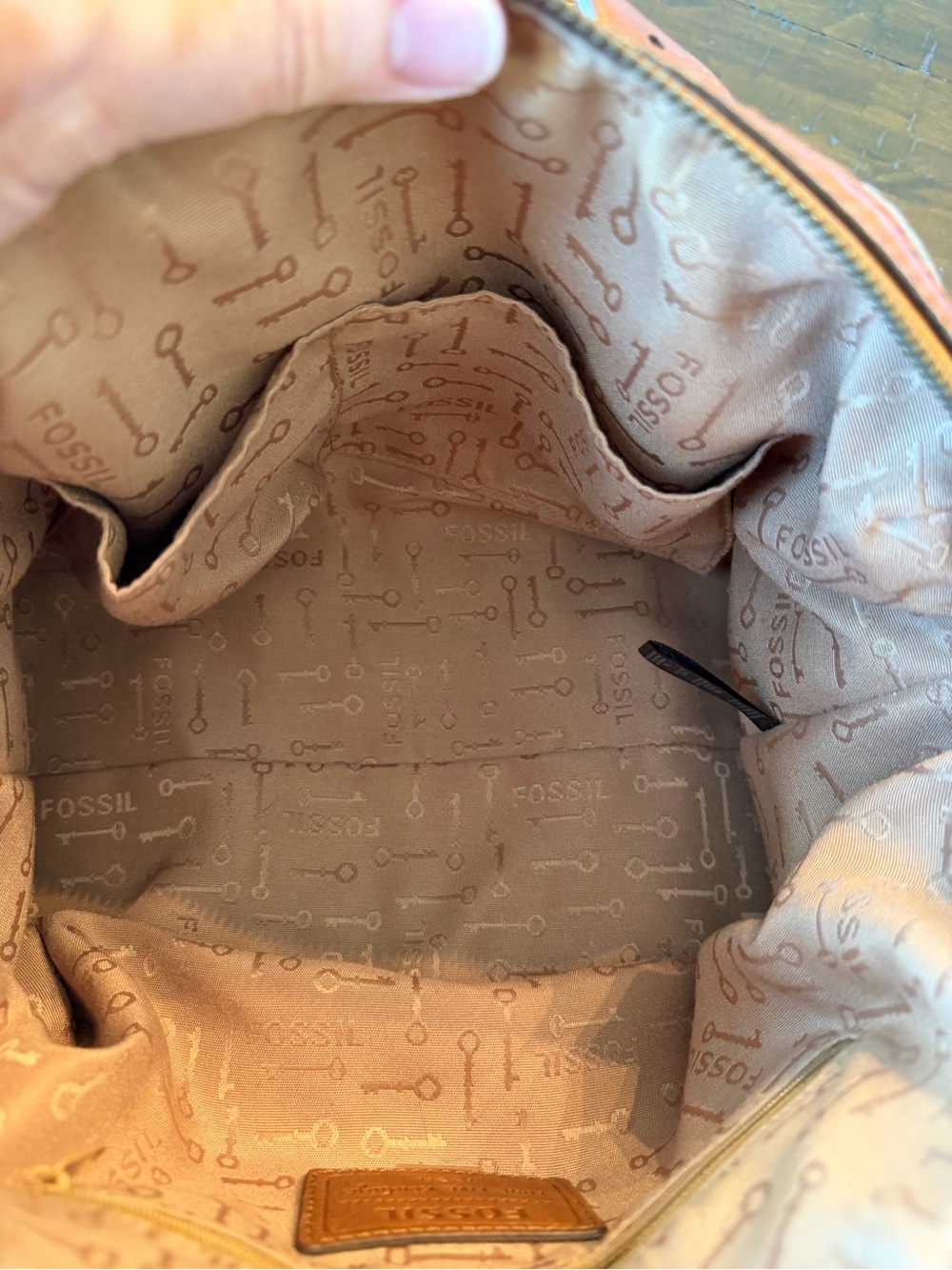 Fossil Mason Patchwork Leather Satchel - Y2K vintage bohemian patchwork fall - Picture 13 of 15